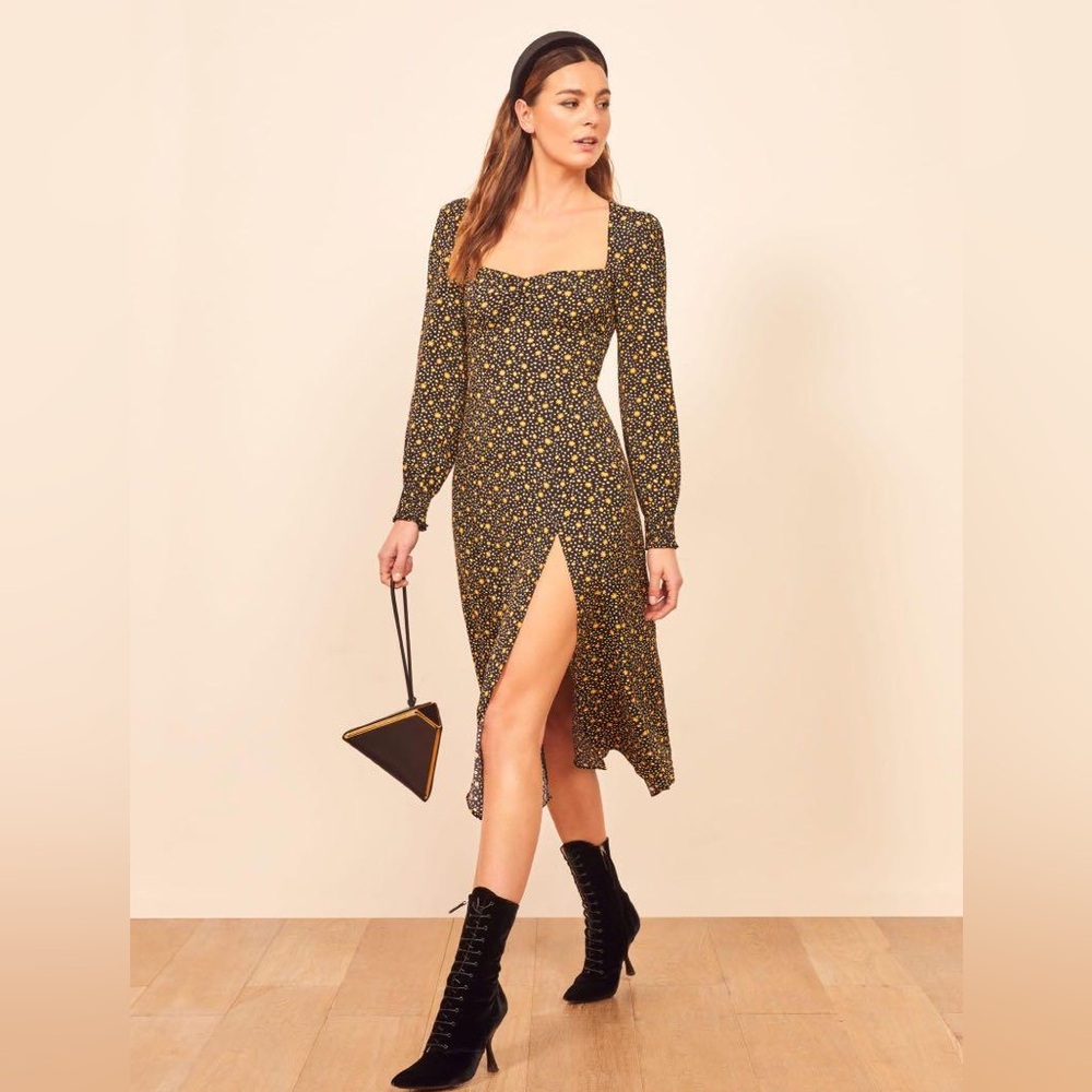Reformation long sleeve midi dress